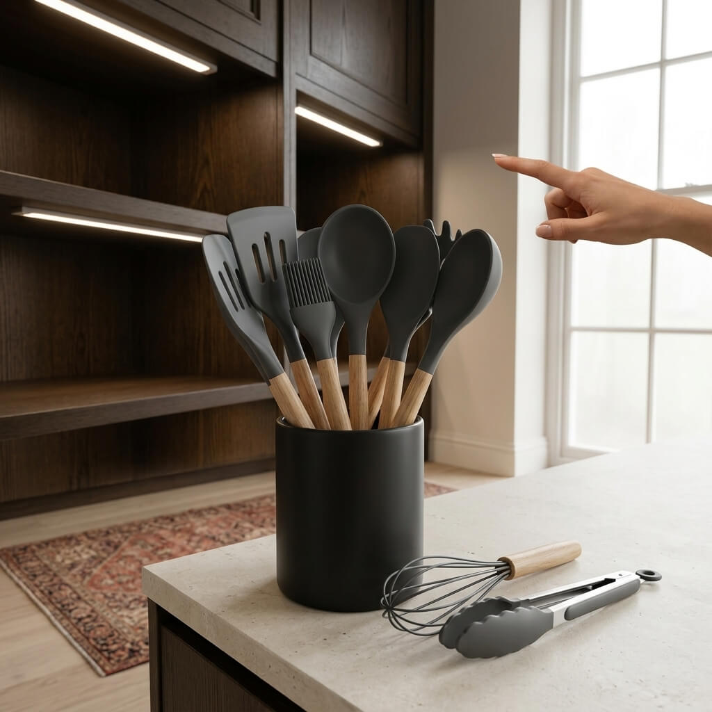 NaturePrep™ 12-Piece Silicone & Wood Utensil Set